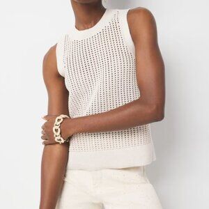 nwt WHITE HOUSE BLACK MARKET SEQUIN SWEATER TANK TOP XS PEARL DUST